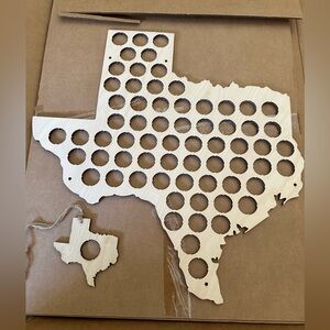 Texas Beer Cap Map w/matching Christmas Ornament NWT